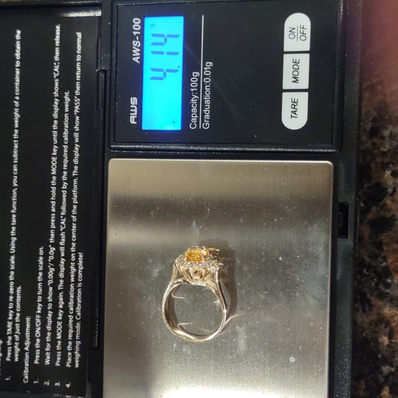 Yellow Sapphire, Natural Diamond Ring Set In 14kt Yellow Gold - Picture 6 of 11